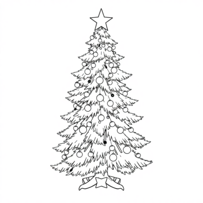 Festive Christmas Tree Kids Coloring Book