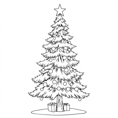 Holiday Pine Tree Coloring Joy