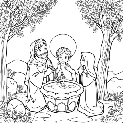 Coloring Book: The Baptism of Poland Coloring Book for Children