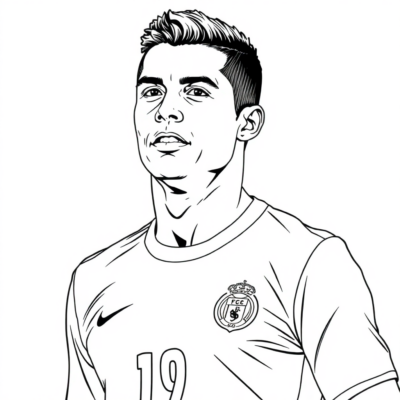 Soccer Star Cristiano Ronaldo Coloring Fun