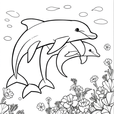 Dolphins Coloring Book