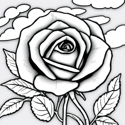 Coloring Book: Children’s Rose Coloring Book