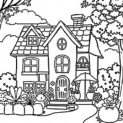 Coloring Book: Cottage Coloring Book for Children