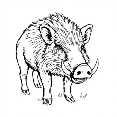 Wild Boar Coloring Book