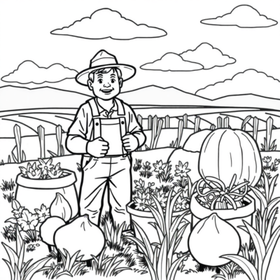 Farmer Coloring Book