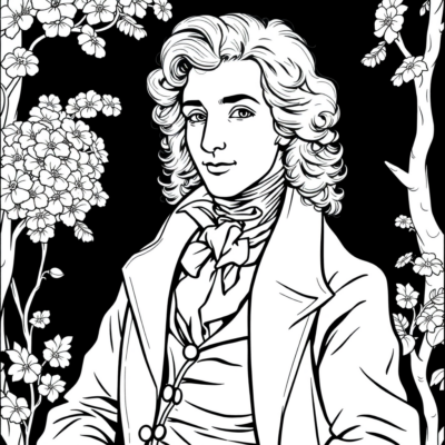 Coloring Book: Fryderyk Chopin Coloring Pages for Kids