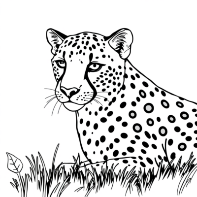 Cheetah Coloring Book