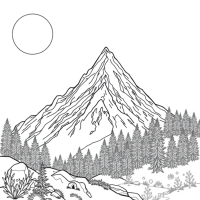 Mountains Coloring Book