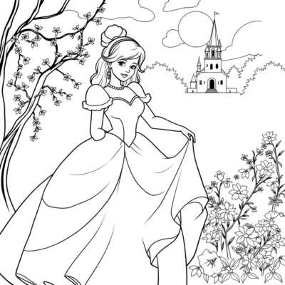 Coloring Book: Cinderella Coloring Games