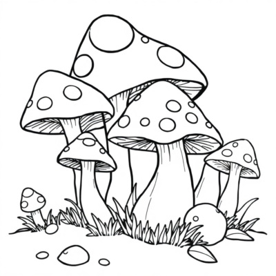 Coloring Book: Mushrooms Coloring Pages for Kids