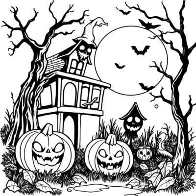 Spooky Halloween Fun Coloring Book for Kids