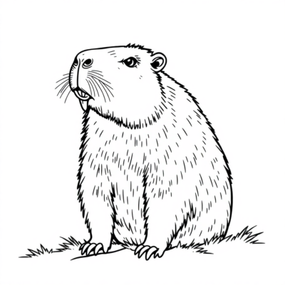 Capybara Coloring Page to Print