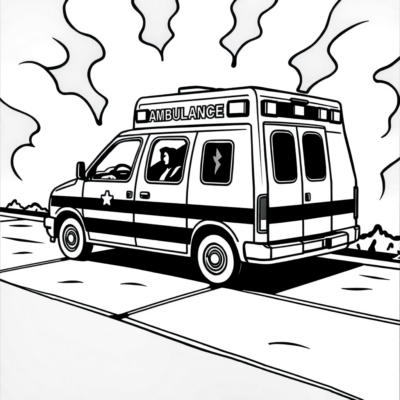 Ambulance Coloring Pages