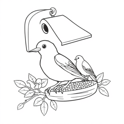 Coloring Book: Bird Feeders Coloring Book for Kids