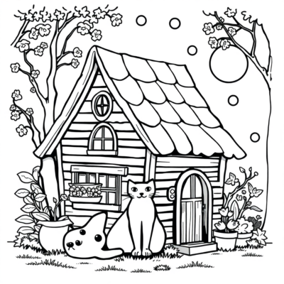 Gabi’s Cozy Kitty Cottage Coloring Book