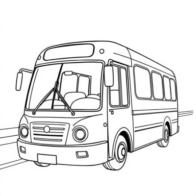 Coloring Book Buses