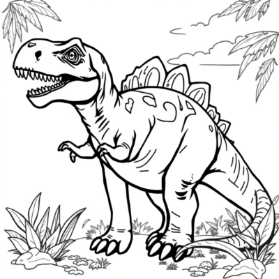 Printable Dino Coloring Sheet for Kids