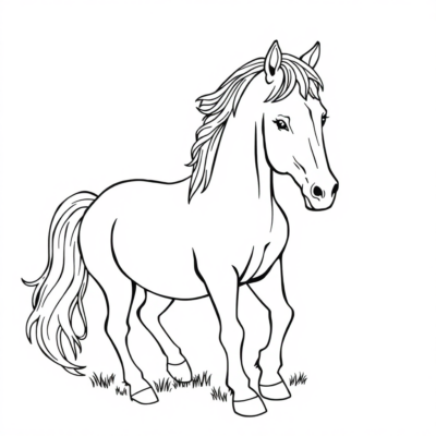 Printable Coloring Page Horse