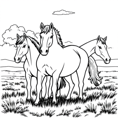 Horse Friends: Printable Coloring Pages for Kids