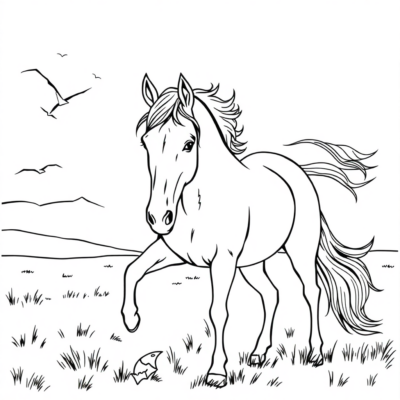 Printable Coloring Book Horses