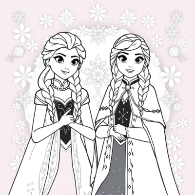 Elsa and Anna Coloring Book