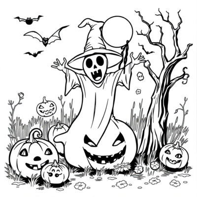 Spooky Halloween Coloring Sheet for Kids