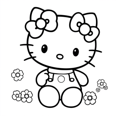 Hello Kitty Coloring Page for Printing