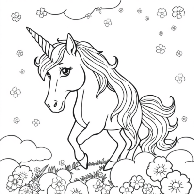 Unicorn Coloring Page to Print