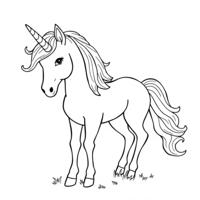 Unicorn Coloring Book for Print