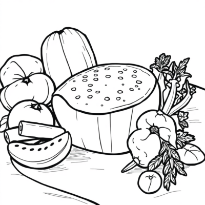 Yummy Foods Coloring Fun