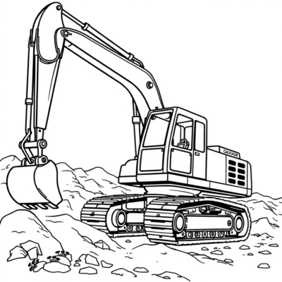 Excavator Coloring Book