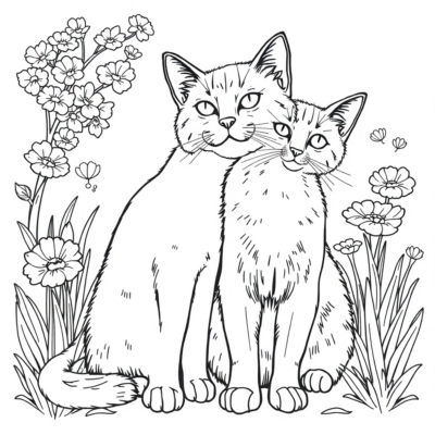Coloring Book: Cute Kittens Coloring Book