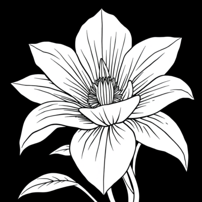 Flower Coloring Page for Printing