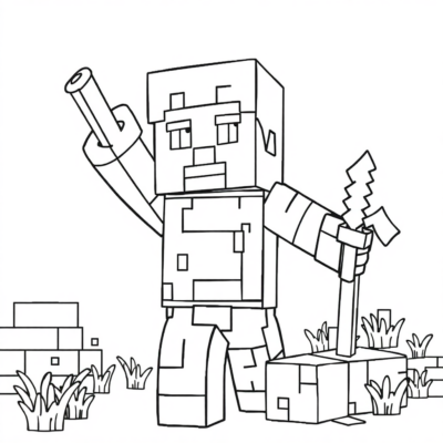 Minecraft Adventure: Printable Kids Coloring Pages