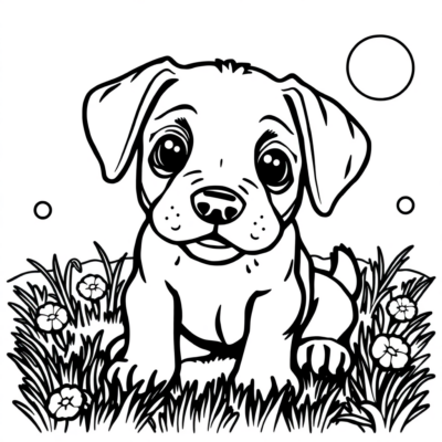 Coloring Book: Puppy Coloring Page