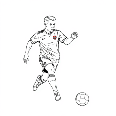 Coloring Book Soccer Player