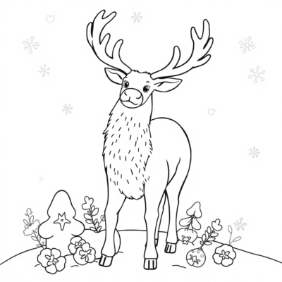 Festive Reindeer Coloring Fun for Kids