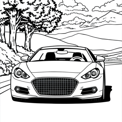 Coloring Book: Car Coloring Page