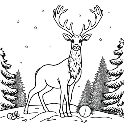 Christmas Reindeer Coloring Book