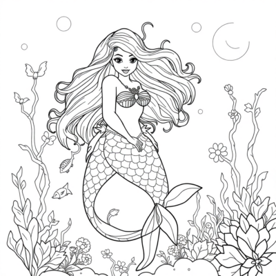 Coloring Book: Mermaid Coloring Book
