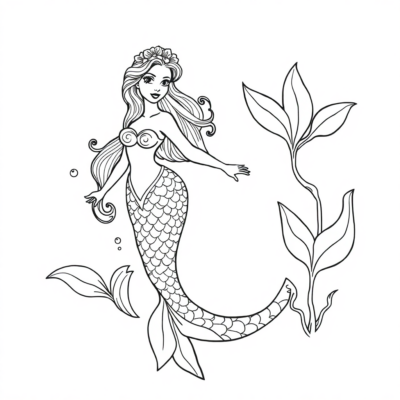 Underwater Mermaid Adventures Coloring Book