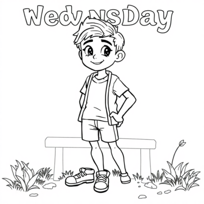 Coloring book: Wednesday coloring book