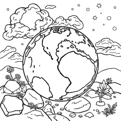 Coloring Book: Earth Coloring Book for Kids