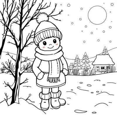 Winter Coloring Book for Kids