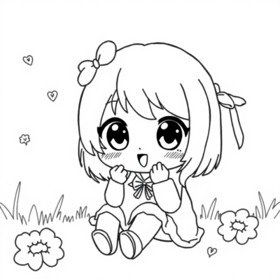 Cute Anime Coloring Book