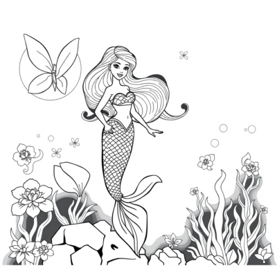 Mermaid Doll Coloring Fun for Kids