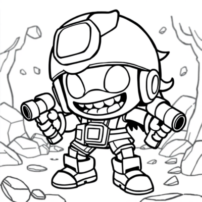 Coloring Book: Brawl Stars Grom Coloring Pages