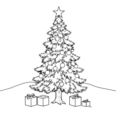 Festive Christmas Tree Coloring Sheet