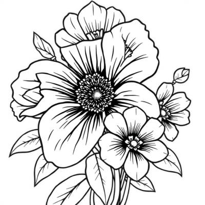 Adult Coloring Book Flowers