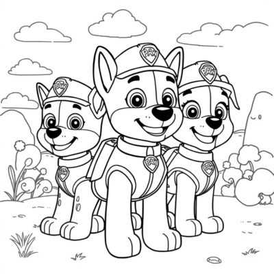 Pup Patrol Fun: Coloring Pages for Kids 4–5